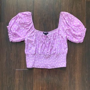 New, lavender top with white hearts from Forever21. Size large.